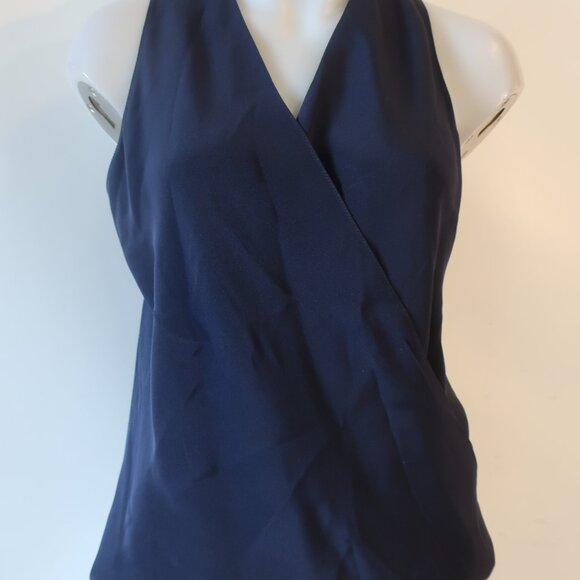 Womens Shag Boutique Navy Crossover Tank Blouse M - Picture 4 of 7